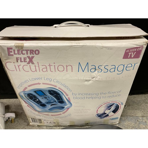 22 - BOXED ELECTRO FLEX CIRCULATION MASSAGER AND A ELECTRIC FAN H 20”
*****MASSAGER WITHDRAWN FAILED TEST... 