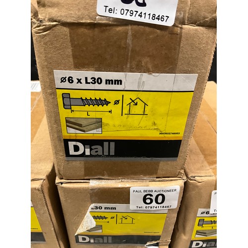 60 - SIX BOXES OF DIALL 30MM SCREWS