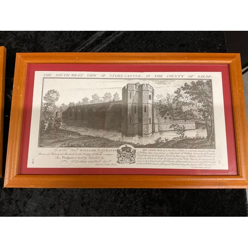 8 - SIX FRAMED PRINTS OF VARIOUS CASTLES TO INCLUDE HOPTON AND LUDLOW