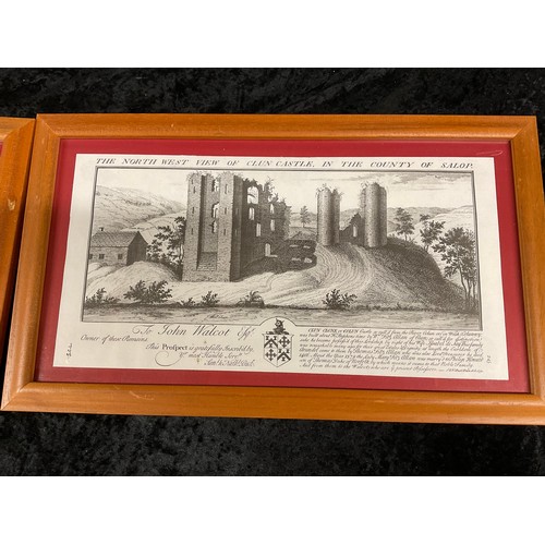 8 - SIX FRAMED PRINTS OF VARIOUS CASTLES TO INCLUDE HOPTON AND LUDLOW