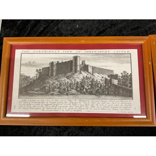 8 - SIX FRAMED PRINTS OF VARIOUS CASTLES TO INCLUDE HOPTON AND LUDLOW