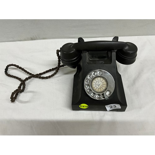 23 - VINTAGE BLACK BAKELITE TELEPHONE