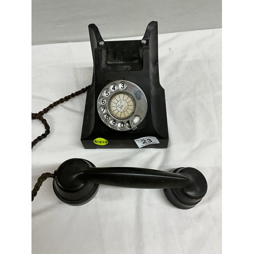 23 - VINTAGE BLACK BAKELITE TELEPHONE