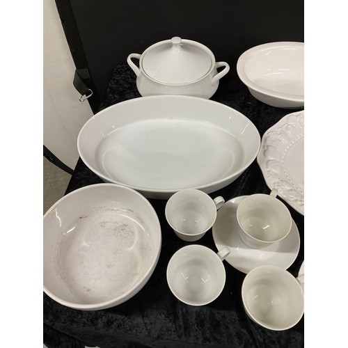 12 - TWO BOXES OF WHITE DINNERWARE