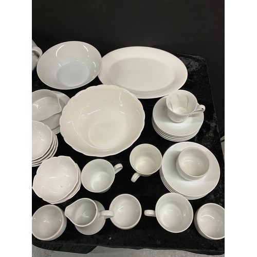 12 - TWO BOXES OF WHITE DINNERWARE