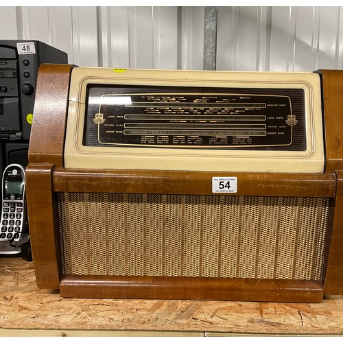 54 - 1950S WOODEN CASED REGENTONE TABLETOP RADIO W20” D12” H16”