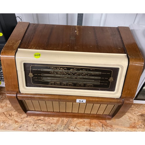 54 - 1950S WOODEN CASED REGENTONE TABLETOP RADIO W20” D12” H16”