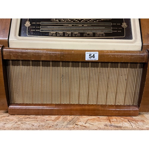 54 - 1950S WOODEN CASED REGENTONE TABLETOP RADIO W20” D12” H16”