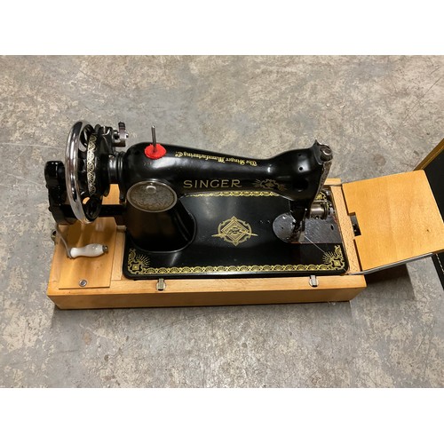 57 - VINTAGE CASED SINGER SEWING MACHINE