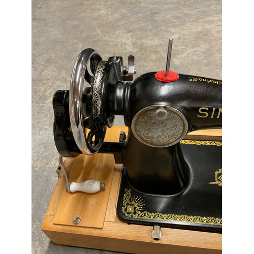 57 - VINTAGE CASED SINGER SEWING MACHINE