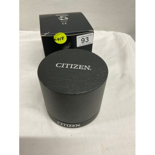 93 - BOXED CITIZEN ECO DRIVE GENTLEMANS WRIST WATCH