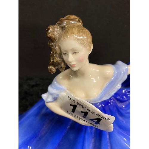 114 - ROYAL DOULTON LADY ELAINE HN NO 2791 (BLUE DRESS TYPE)