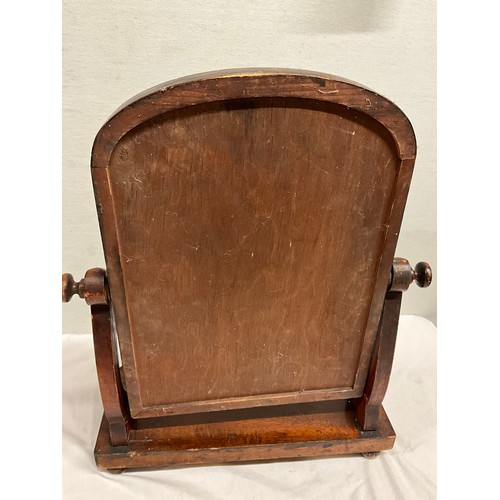 121 - ANTIQUE MAHOGANY TOILET SWING MIRROR