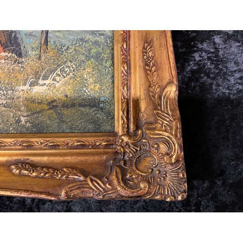 123 - THREE GILT FRAMED OILS ON CANVAS LANDSCAPES 24