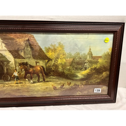 139 - TWO VINTAGE HORSE PRINTS LARGER 44” X 18” SMALLER 27” X 19”