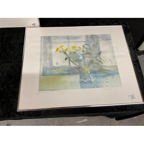 157 - PAIR OF SIGNED WATERCOLOR PRINTS LIMITED EDITION SIGNED D WILKINSON ONE ENTITLED SPRING MORNING AND ... 