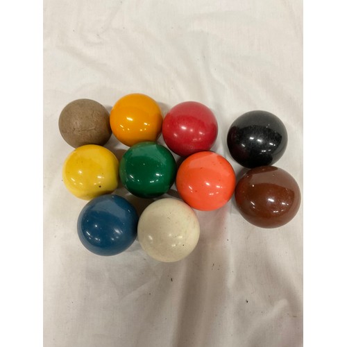 170 - QUANTITY OF SNOOKER/ BILLIARD BALLS WITH WOODEN TRIANGLES