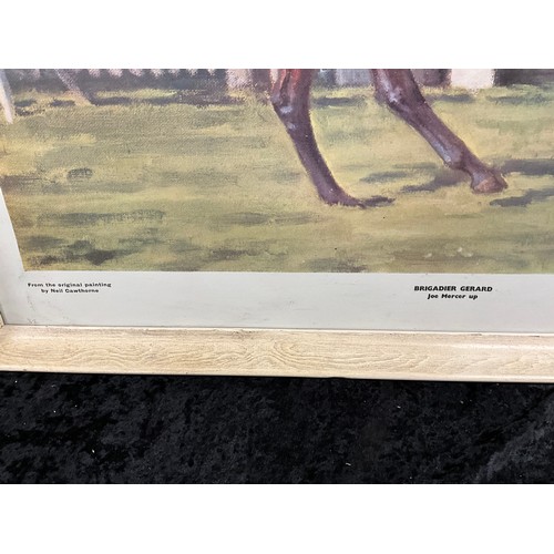 174 - PAIR OF RACEHORSE THEMED PRINTS SIGNED BY NEIL CAWTHORNE ENTITLED BRIGADIER GERARD AND MILL REEF 27”... 