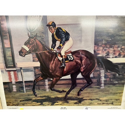 174 - PAIR OF RACEHORSE THEMED PRINTS SIGNED BY NEIL CAWTHORNE ENTITLED BRIGADIER GERARD AND MILL REEF 27”... 