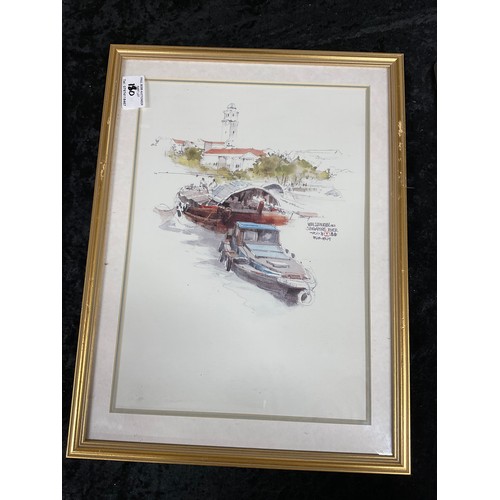 180 - QUANTITY OF PICTURES INCLUDING THREE WATERCOLOR PICTURES OF SINGAPORE RIVER, A PRINT OF ST JAMES' SQ... 