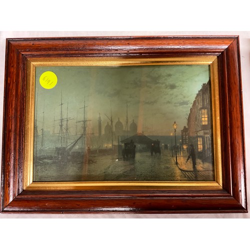 185 - QUANTITY OF PICTURES TO INCLUDE FOUR MODERN  PRINTS OF VARIOUS HARBOUR SCENES AND TWO FRAMED PRINTS ... 