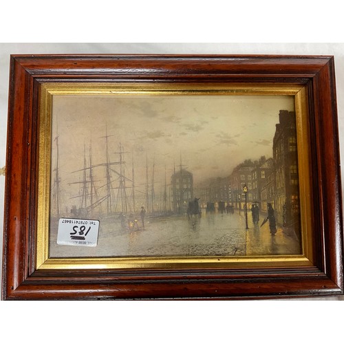 185 - QUANTITY OF PICTURES TO INCLUDE FOUR MODERN  PRINTS OF VARIOUS HARBOUR SCENES AND TWO FRAMED PRINTS ... 