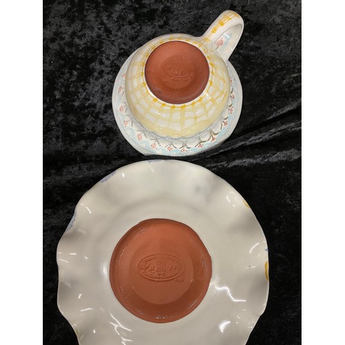 190 - COLLECTION OF CERAMICS BY MACKENDE - CHILDS LTD TO INCLUDE A SERVING TUREEN AND TWO CUPS AND SAUCERS