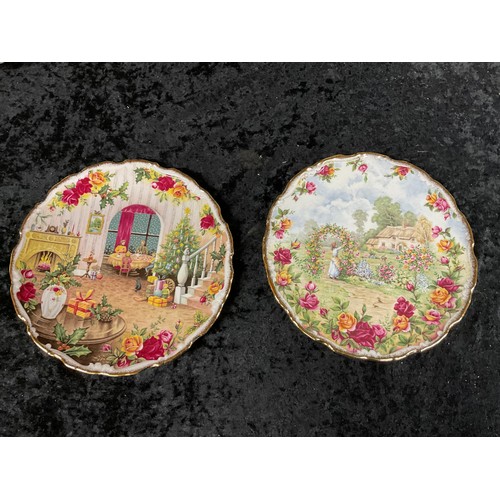 206 - QUANTITY OF WALL HANGING COLLECTORS PLATES TO INCLUDE ROYAL CREAMWARE FLORAL COLLECTION, ROYAL ALBER... 