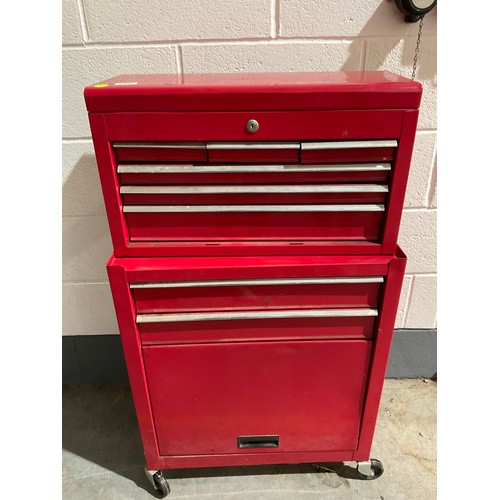 248 - MECHANICS TOOL CHEST ON TROLLEY IN GOOD CONDITION W24” D13” H42”