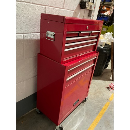 248 - MECHANICS TOOL CHEST ON TROLLEY IN GOOD CONDITION W24” D13” H42”