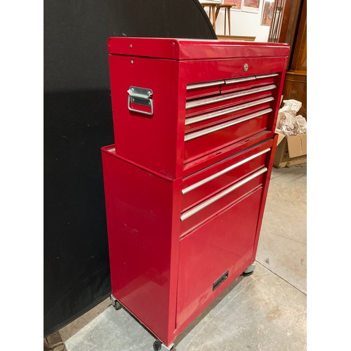 252 - MECHANICS TOOL CHEST ON TROLLEY IN GOOD CONDITION  W24” D13” H42”