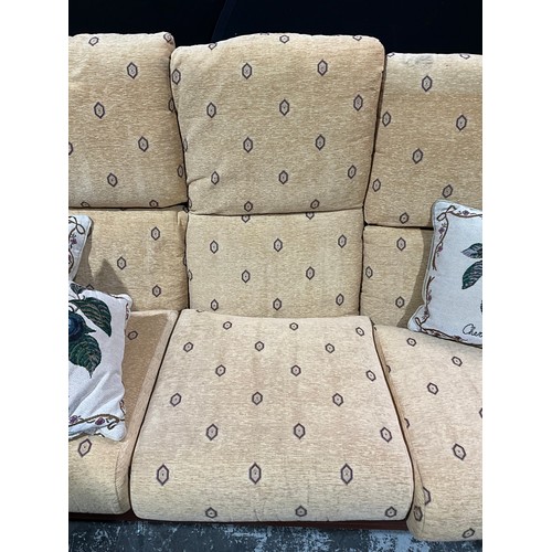 269 - MODERN UPHOLSTERED FRAMED THREE PIECE SUITE WITH CUSHIONS