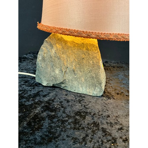 177 - TABLE LAMP WITH A NATURAL STONE BASE A/F