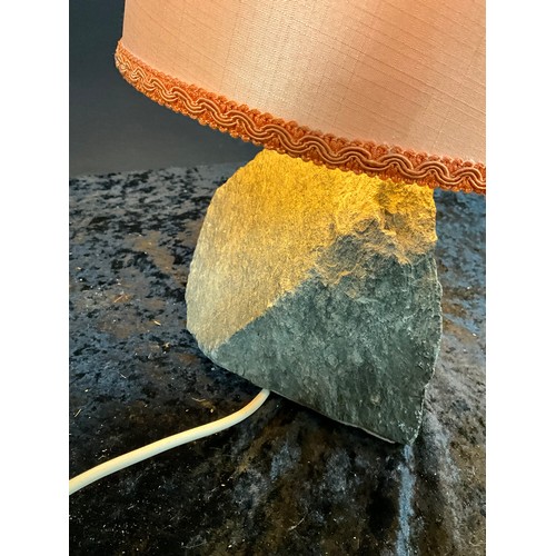 177 - TABLE LAMP WITH A NATURAL STONE BASE A/F