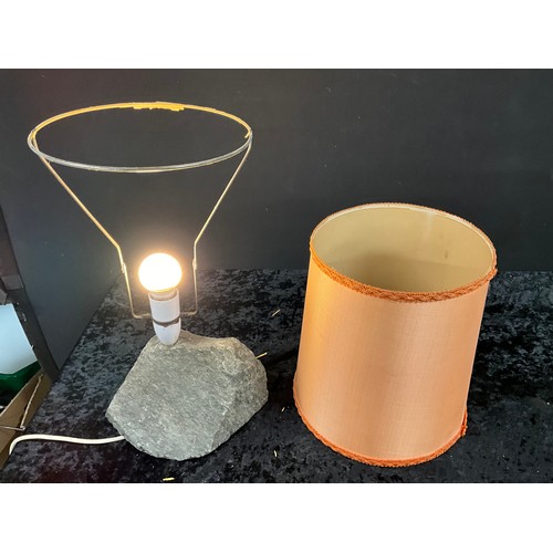 177 - TABLE LAMP WITH A NATURAL STONE BASE A/F