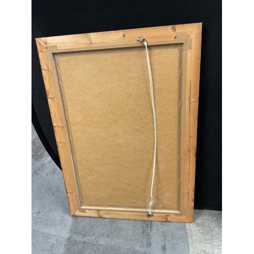 340 - MODERN SILVER FRAMED BEVELLED EDGE MIRROR 31