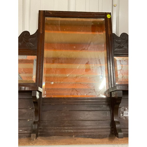 367 - EDWARDIAN OAK MIRROR BACK OVER MANTLE W39