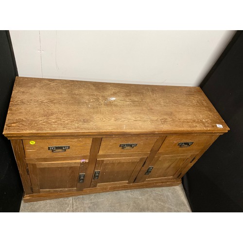 344 - MODERN PINE SIDEBOARD WITH THREE DRAWERS ABOVE THREE CUPBOARDS W51