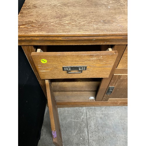 344 - MODERN PINE SIDEBOARD WITH THREE DRAWERS ABOVE THREE CUPBOARDS W51