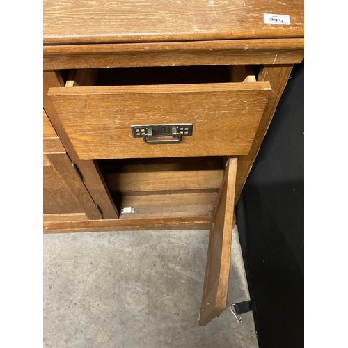 344 - MODERN PINE SIDEBOARD WITH THREE DRAWERS ABOVE THREE CUPBOARDS W51