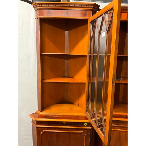 360 - PAIR OF MODERN  ASTRAGAL GLAZED CORNER CUPBOARDS W26