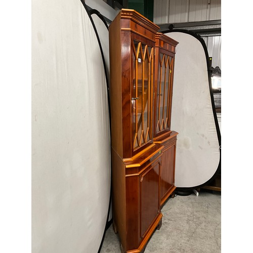 360 - PAIR OF MODERN  ASTRAGAL GLAZED CORNER CUPBOARDS W26