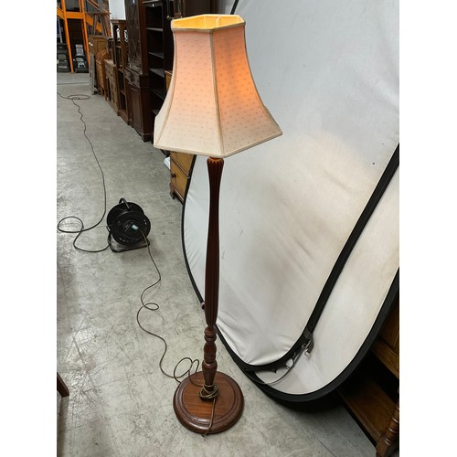 361 - THREE MODERN STANDARD LAMPS ONE WOODEN TWO METAL