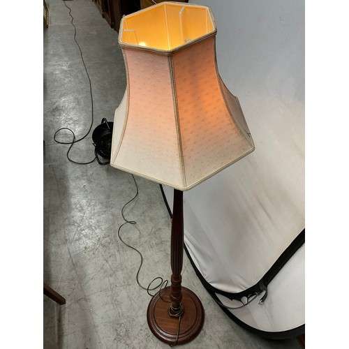 361 - THREE MODERN STANDARD LAMPS ONE WOODEN TWO METAL