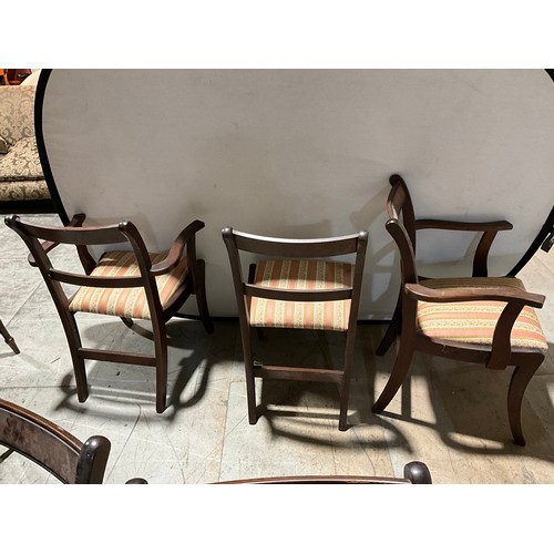 273 - SET OF 6 MODERN REGENCY DINING CHAIRS WITH 2 CARVERS