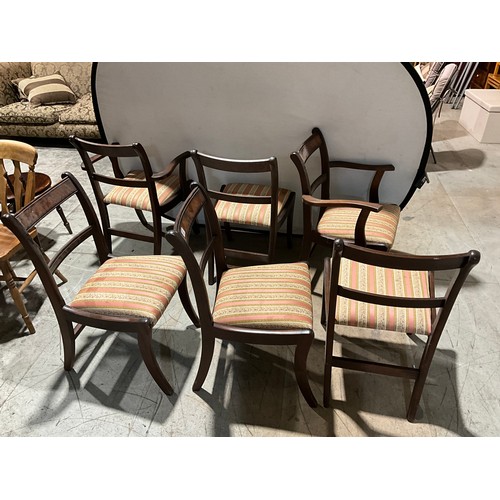 273 - SET OF 6 MODERN REGENCY DINING CHAIRS WITH 2 CARVERS