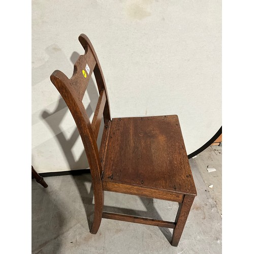 274 - VICTORIAN OAK KITCHEN CHAIR AND EDWARDIAN SPINDLE BACK KITCHEN CHAIR