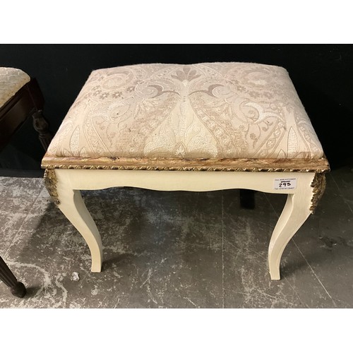 295 - TWO UPHOLSTERED BEDROOM STOOLS