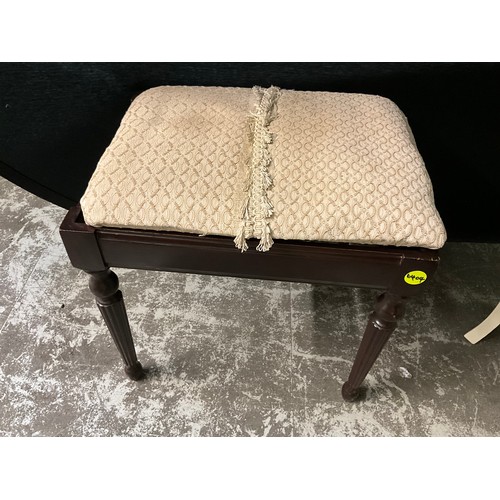 295 - TWO UPHOLSTERED BEDROOM STOOLS