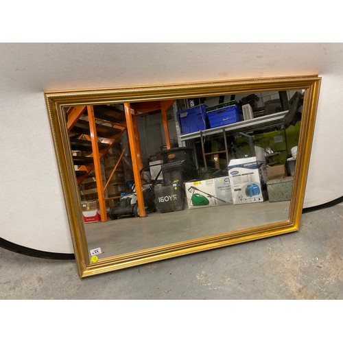 452 - LARGE MODERN GILT FRAMED MIRROR 39